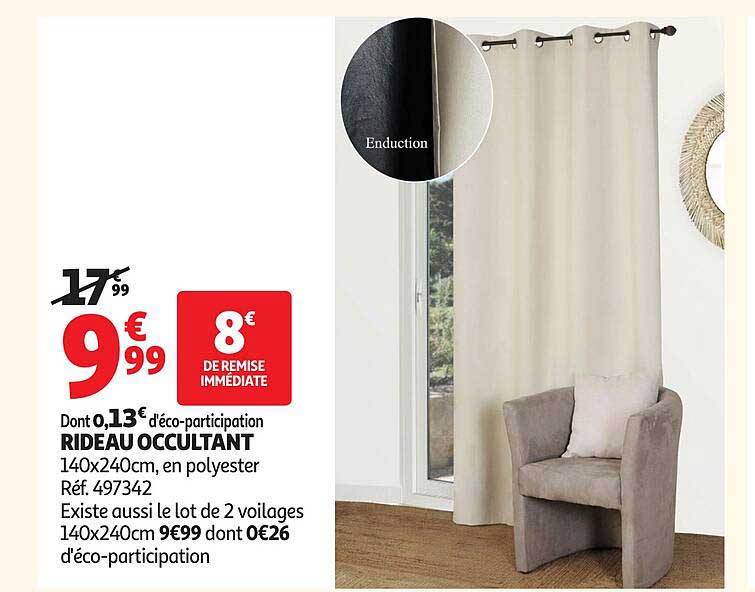 RIDEAU OCCULTANT 140x240cm, en polyester