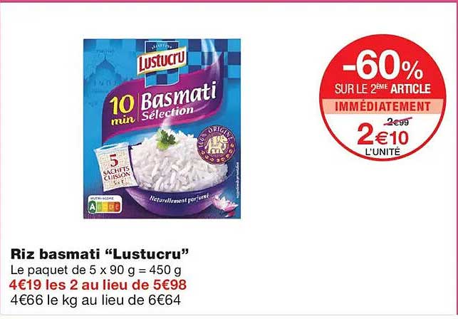 Riz basmati “Lustucru”