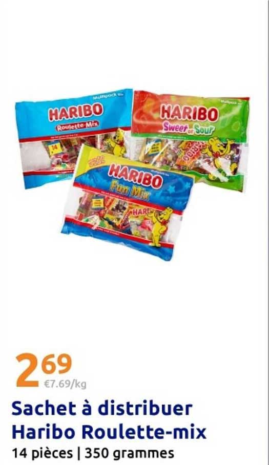 Sachet à distribuer Haribo Roulette-mix