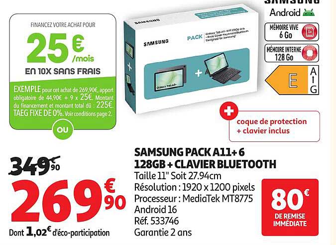 SAMSUNG PACK A11+ 6 128GB + CLAVIER BLUETOOTH