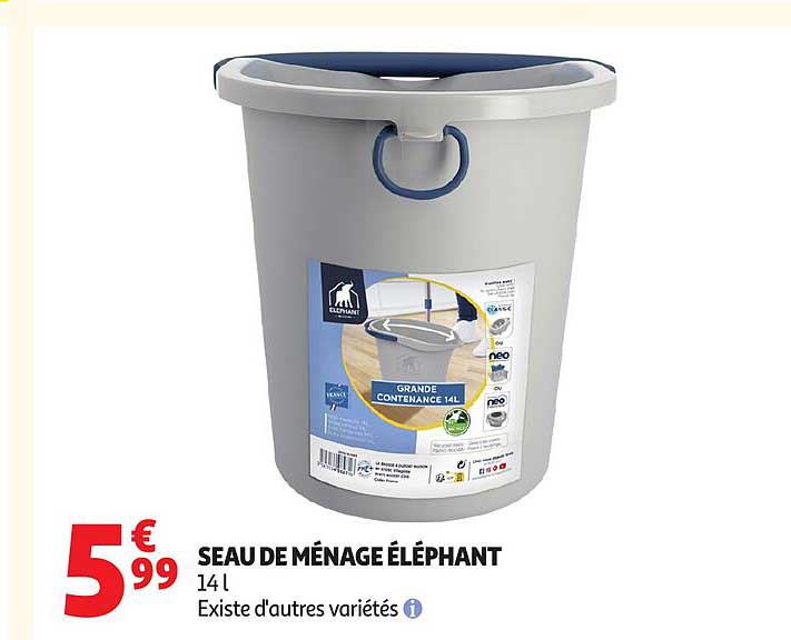 SEAU DE MÉNAGE ÉLÉPHANT