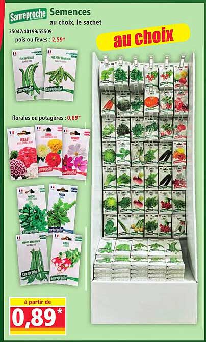 Semences au choix, le sachet