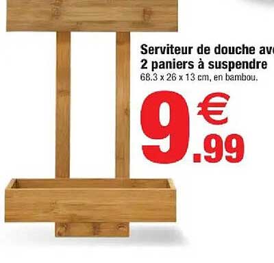 Serviteur de douche avec 2 paniers à suspendre