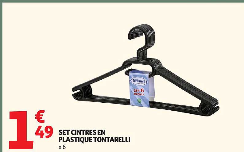 SET CINTRES EN PLASTIQUE TONTARELLI x 6