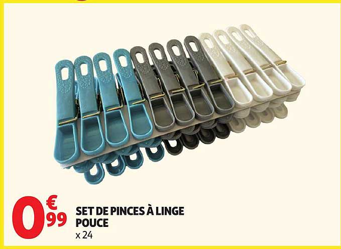 SET DE PINCES À LINGE POUCE x 24