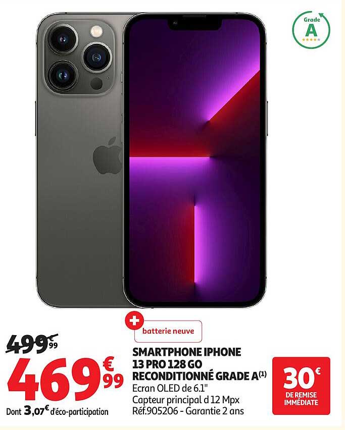 SMARTPHONE IPHONE 13 PRO 128 GO RECONDITIONNÉ GRADE A(1)
