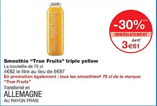 Smoothie “True Fruits” triple yellow