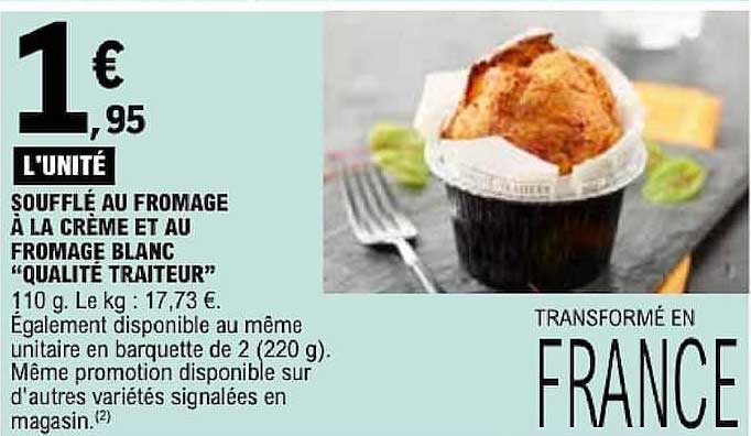SOUFFLÉ AU FROMAGE À LA CRÈME ET AU FROMAGE BLANC "QUALITÉ TRAITEUR"