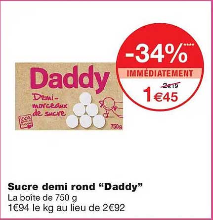 Sucre demi rond “Daddy”