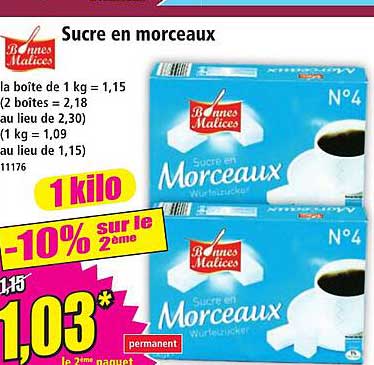 Sucre en morceaux