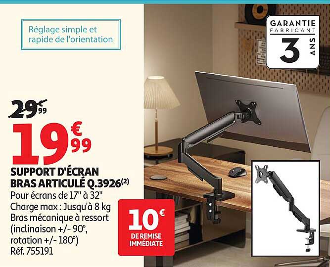 SUPPORT D'ÉCRAN BRAS ARTICULÉ Q.3926(2)