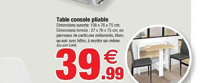 Table console pliable