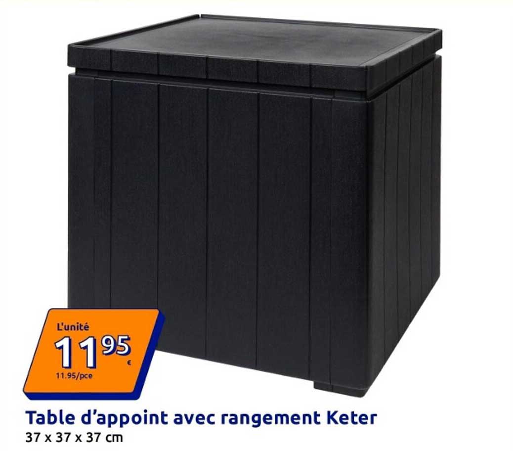 Table d'appoint avec rangement Keter