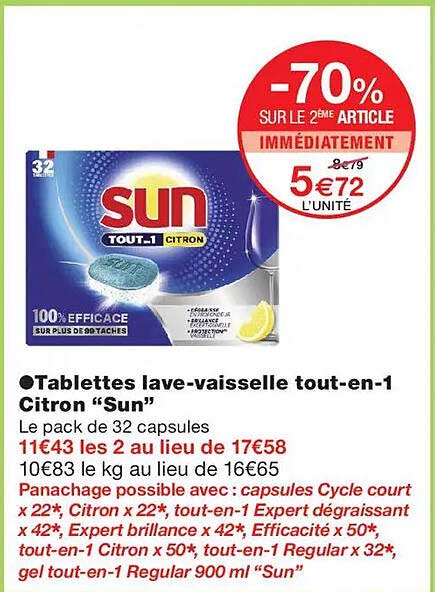 Tablettes lave-vaisselle tout-en-1 Citron “Sun”