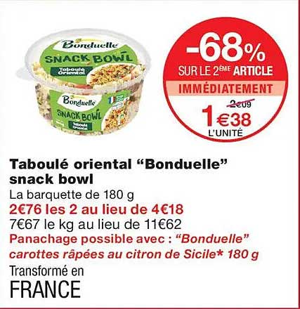 Taboulé oriental “Bonduelle” snack bowl