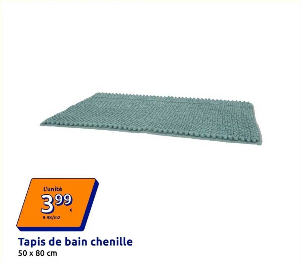 Tapis de bain chenille 50 x 80 cm