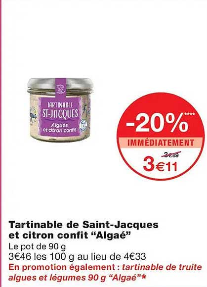 Tartinable de Saint-Jacques et citron confit “Algaé”