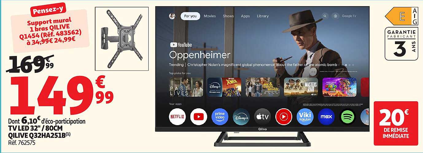 TV LED 32" / 80CM QILIVE 032HA251B(1)