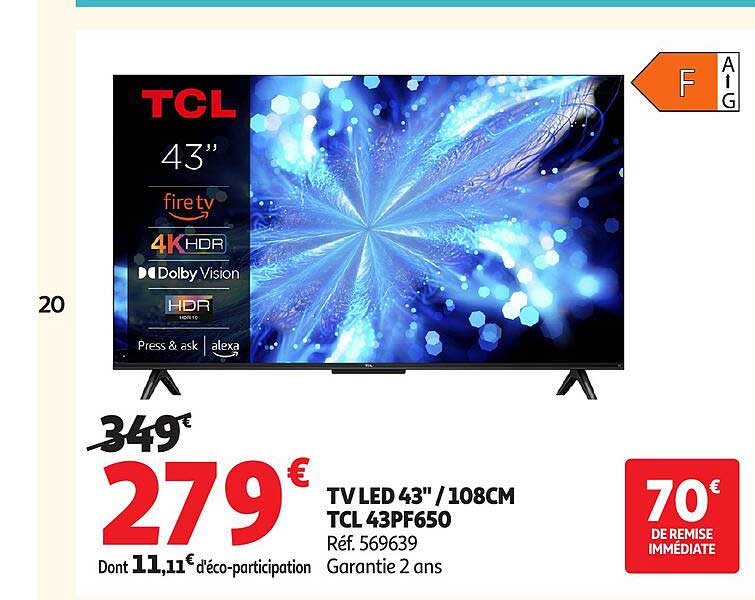 TV LED 43'' / 108CM TCL 43PF650