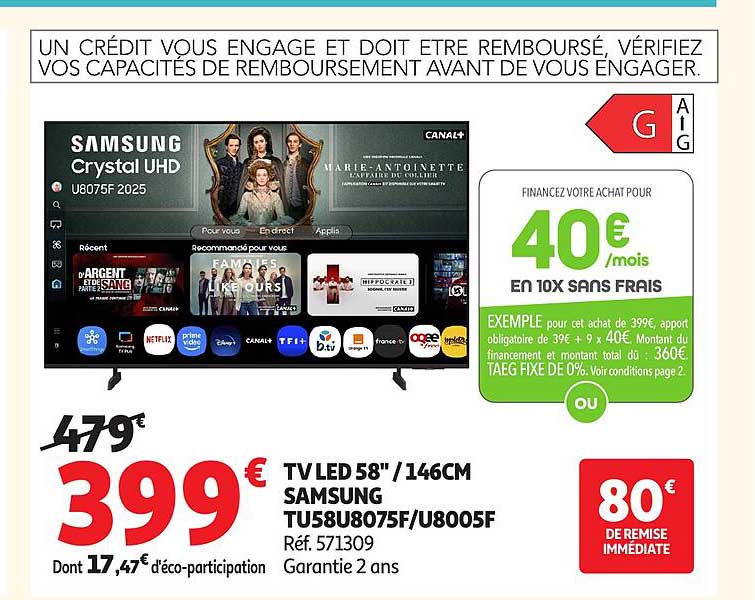 TV LED 58'' / 146CM SAMSUNG TU58U8075F/U8005F