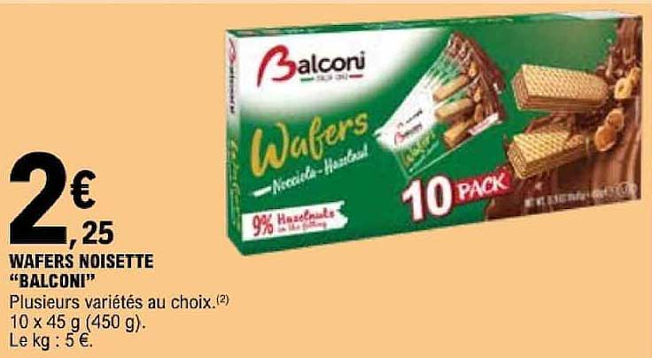 WAFERS NOISETTE "BALCONI"