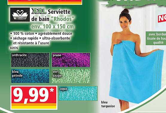 XXL Serviette de bain "Rhodos" env. 100 x 150 cm