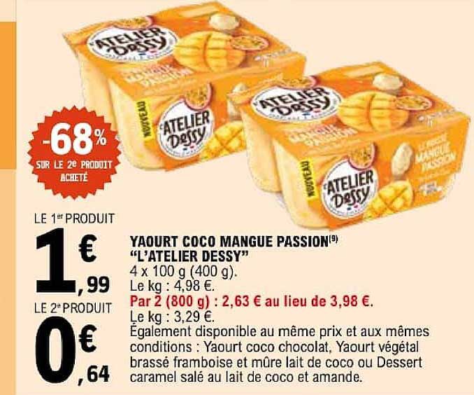 YAOURT COCO MANGUE PASSION «L’ATELIER DESSY»