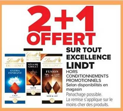 2+1 OFFERT SUR TOUT EXCELLENCE LINDT