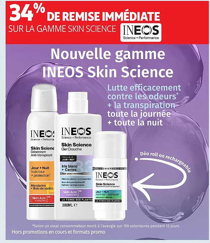 34% DE REMISE IMMÉDIATE SUR LA GAMME SKIN SCIENCE