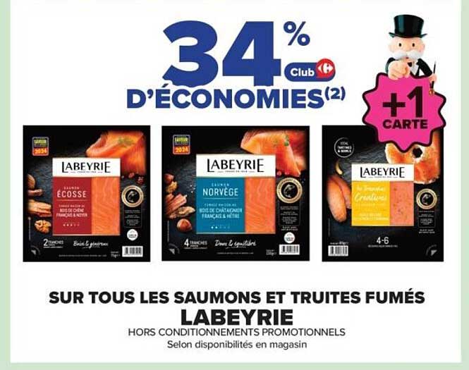 34% D’économies sur tous les saumons et truites fumés Labeyrie