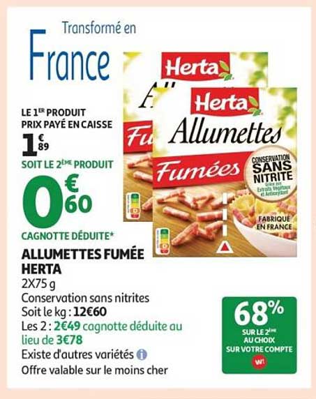 ALLUMETTES FUMÉE HERTA