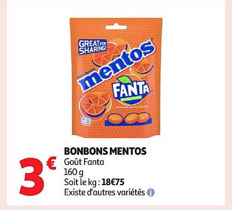 BONBONS MENTOS Goût Fanta
