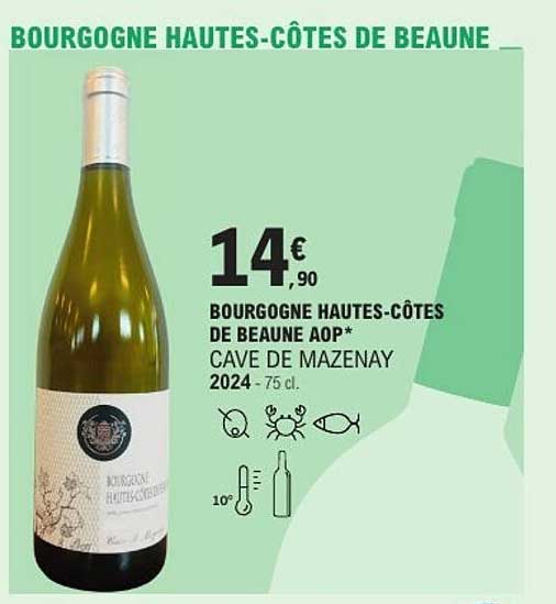BOURGOGNE HAUTES-CÔTES DE BEAUNE AOP* CAVE DE MAZENAY 2024 - 75 cl