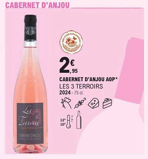 CABERNET D’ANJOU AOP* LES 3 TERROIRS 2024 - 75 cl