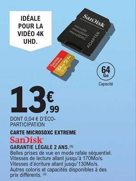 CARTE MICROSDXC EXTREME SanDisk