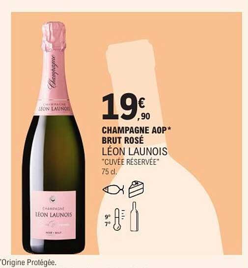 CHAMPAGNE AOP* BRUT ROSÉ LÉON LAUNOIS "CUVÉE RÉSERVÉE" 75 cl