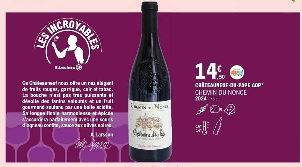 CHÂTEAUNEUF-DU-PAPE AOP* CHEMIN DU NONCE 2024 - 75 cl.