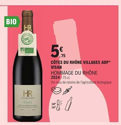 CÔTES DU RHÔNE VILLAGES AOP* VISAN HOMMAGE DU RHÔNE 2024 75 cl