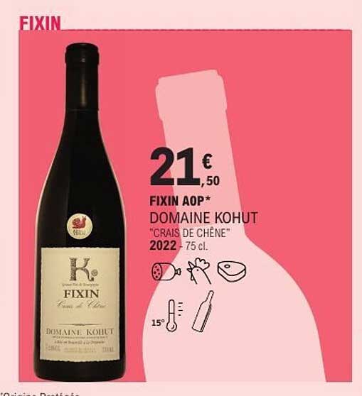 FIXIN AOP* DOMAINE KOHUT "CRAIS DE CHÊNE" 2022 75 cl