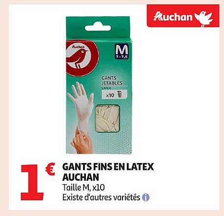 GANTS FINS EN LATEX AUCHAN
