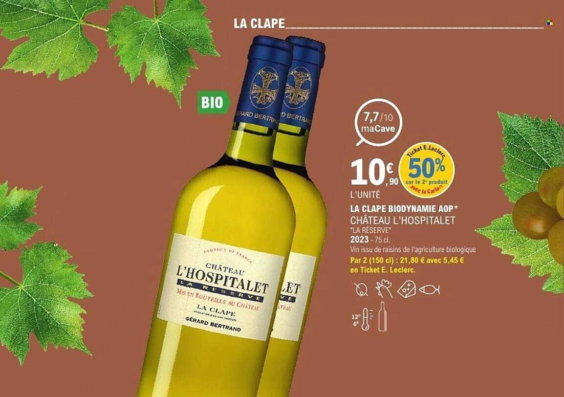 LA CLAPE BIODYNAMIE AOP* CHÂTEAU L'HOSPITALLET