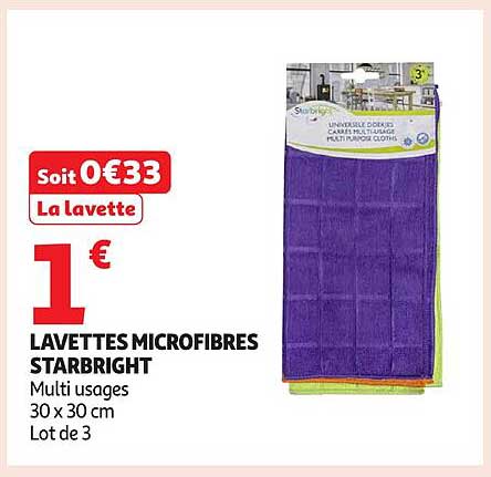 LAVETTES MICROFIBRES STARBRIGHT