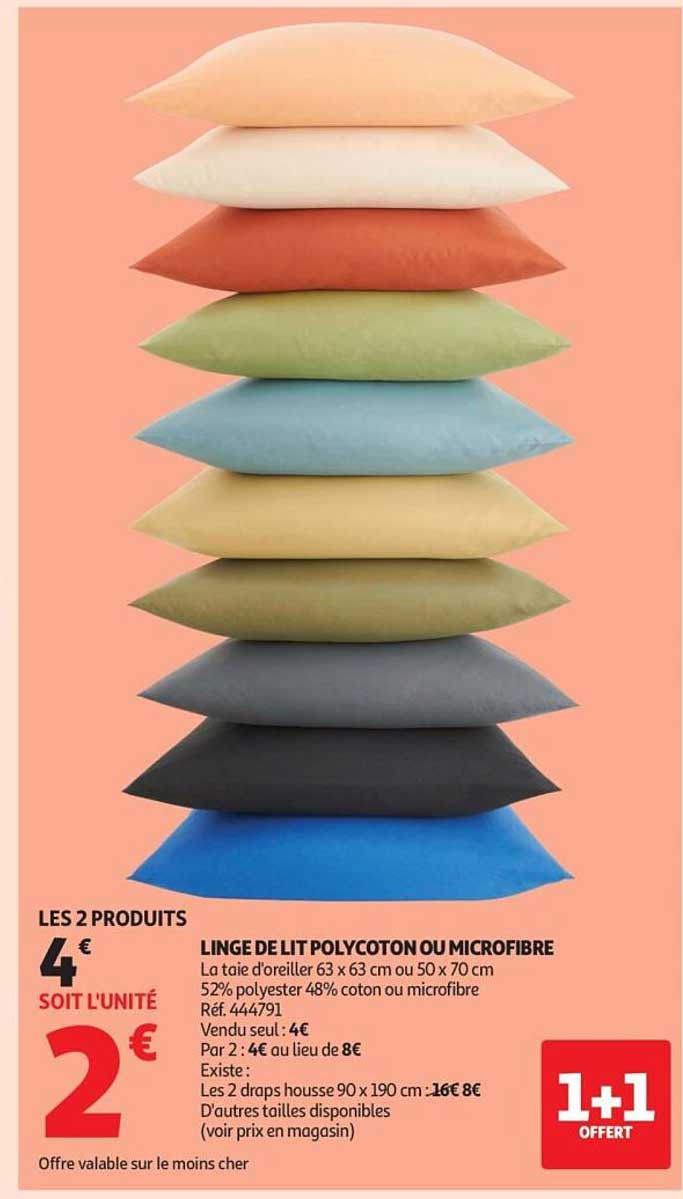 LINGE DE LIT POLYCOTON OU MICROFIBRE