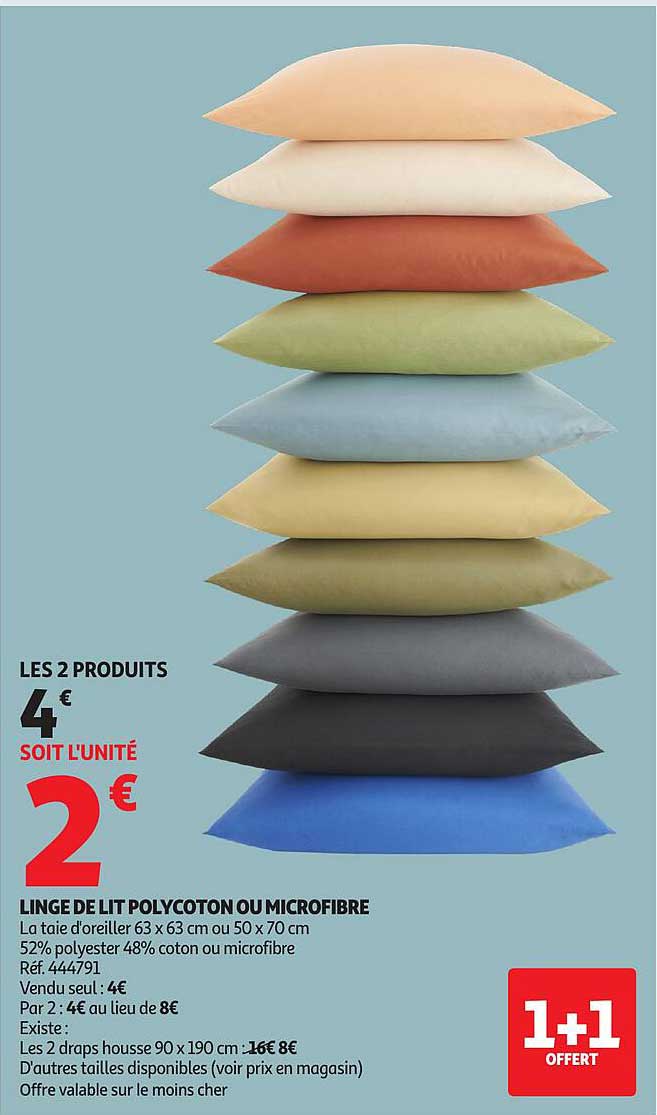LINGE DE LIT POLYCOTON OU MICROFIBRE