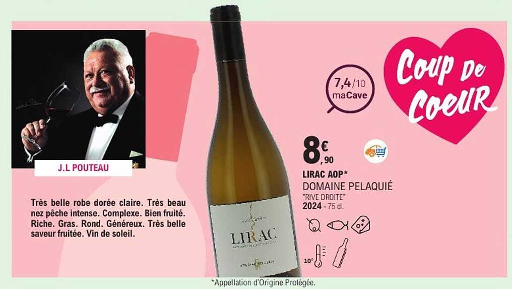 LIRAC AOP* DOMAINE PELAQUIÉ "RIVE DROITE" 2024 - 75 cl