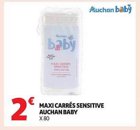 MAXI CARRÉS SENSITIVE AUCHAN BABY X 80