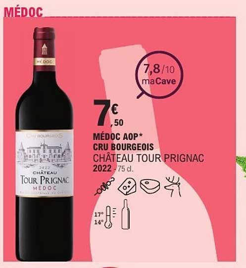 MÉDOC AOP* CRU BOURGEOIS CHÂTEAU TOUR PRIGNAC 2022 75 cl