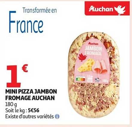 MINI PIZZA JAMBON FROMAGE AUCHAN