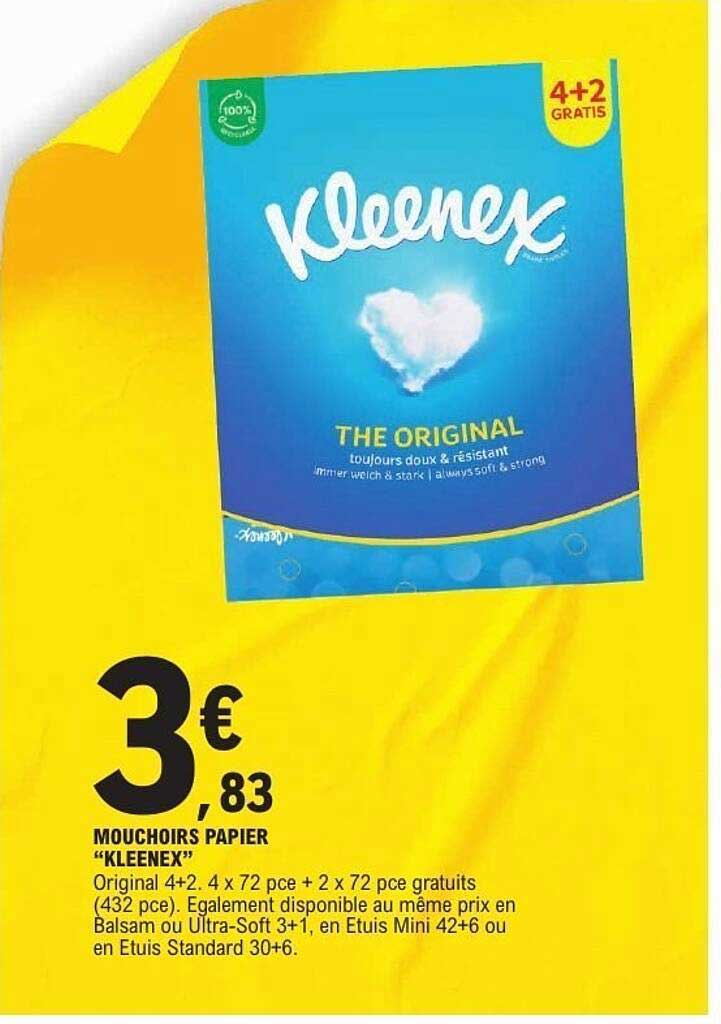 MOCHOIRS PAPIER "KLEENEX"