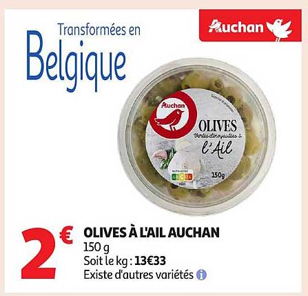 OLIVES À L'AIL AUCHAN